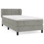 vidaXL Giroletto a Molle con Materasso Grigio Chiaro 80x200 cm Velluto