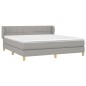 vidaXL Giroletto a Molle con Materasso Grigio Chiaro160x200 cm Tessuto