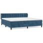 vidaXL Giroletto a Molle con Materasso Blu Scuro 200x200 cm in Velluto