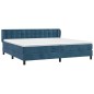 vidaXL Giroletto a Molle con Materasso Blu Scuro 200x200 cm in Velluto