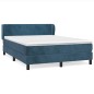 vidaXL Giroletto a Molle con Materasso Blu Scuro 140x200 cm in Velluto
