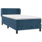 vidaXL Giroletto a Molle con Materasso Blu Scuro 90x190 cm in Velluto
