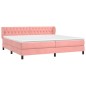vidaXL Giroletto a Molle con Materasso Rosa 200x200 cm in Velluto