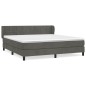 vidaXL Giroletto a Molle con Materasso Grigio Scuro 180x200 cm Velluto