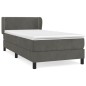 vidaXL Giroletto a Molle con Materasso Grigio Scuro 90x190 cm Velluto
