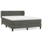 vidaXL Giroletto a Molle con Materasso Grigio Scuro 140x200 cm Velluto