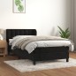 vidaXL Giroletto a Molle con Materasso Nero 90x190 cm in Velluto 