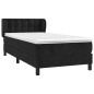 vidaXL Giroletto a Molle con Materasso Nero 90x190 cm in Velluto 