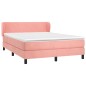 vidaXL Giroletto a Molle con Materasso Rosa 140x190 cm in Velluto