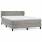 Giroletto a Molle con Materasso Grigio Chiaro 140x190cm Velluto