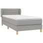 vidaXL Giroletto a Molle con Materasso Grigio Chiaro100x200 cm Tessuto