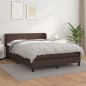 Giroletto a Molle con Materasso Marrone 140x200cm in Similpelle
