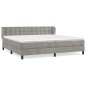 vidaXL Giroletto a Molle con Materasso Grigio Chiaro 200x200cm Velluto