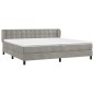 vidaXL Giroletto a Molle con Materasso Grigio Chiaro 200x200cm Velluto