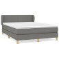 vidaXL Giroletto a Molle con Materasso Grigio Scuro 140x190 cm Tessuto