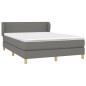 vidaXL Giroletto a Molle con Materasso Grigio Scuro 140x190 cm Tessuto