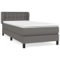 vidaXL Giroletto a Molle con Materasso Grigio 90x190 cm in Similpelle