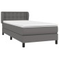 vidaXL Giroletto a Molle con Materasso Grigio 90x190 cm in Similpelle