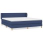 vidaXL Giroletto a Molle con Materasso Blu 160x200 cm in Tessuto