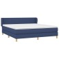 vidaXL Giroletto a Molle con Materasso Blu 160x200 cm in Tessuto