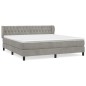 Giroletto a Molle con Materasso Grigio Chiaro 180x200cm Velluto