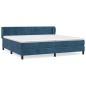 vidaXL Giroletto a Molle con Materasso Blu Scuro 200x200 cm in Velluto