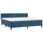 vidaXL Giroletto a Molle con Materasso Blu Scuro 200x200 cm in Velluto