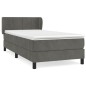 vidaXL Giroletto a Molle con Materasso Grigio Scuro 100x200 cm Velluto