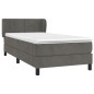 vidaXL Giroletto a Molle con Materasso Grigio Scuro 100x200 cm Velluto