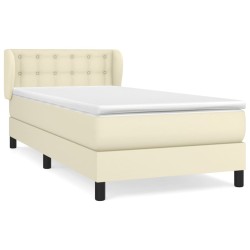 vidaXL Giroletto a Molle con Materasso Crema 90x200 cm in Similpelle