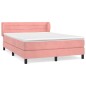 vidaXL Giroletto a Molle con Materasso Rosa 140x190 cm in Velluto