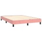 vidaXL Giroletto a Molle con Materasso Rosa 140x190 cm in Velluto