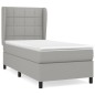 vidaXL Giroletto a Molle con Materasso Grigio Chiaro100x200 cm Tessuto