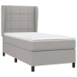 vidaXL Giroletto a Molle con Materasso Grigio Chiaro100x200 cm Tessuto