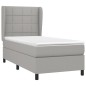 vidaXL Giroletto a Molle con Materasso Grigio Chiaro 90x200 cm Tessuto