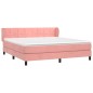 vidaXL Giroletto a Molle con Materasso Rosa 180x200 cm in Velluto