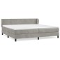 vidaXL Giroletto a Molle con Materasso Grigio Chiaro 200x200cm Velluto