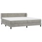 vidaXL Giroletto a Molle con Materasso Grigio Chiaro 200x200cm Velluto