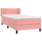 vidaXL Giroletto a Molle con Materasso Rosa 100x200 cm in Velluto