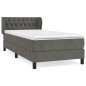 vidaXL Giroletto a Molle con Materasso Grigio Scuro 100x200 cm Velluto