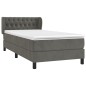 vidaXL Giroletto a Molle con Materasso Grigio Scuro 100x200 cm Velluto