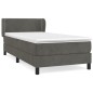 vidaXL Giroletto a Molle con Materasso Grigio Scuro 90x200 cm Velluto