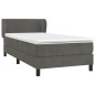 vidaXL Giroletto a Molle con Materasso Grigio Scuro 90x200 cm Velluto