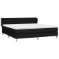 vidaXL Giroletto a Molle con Materasso Nero 160x200 cm in Tessuto