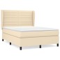 Giroletto a Molle con Materasso Crema 140x200 cm in Tessuto