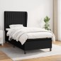 vidaXL Giroletto a Molle con Materasso Nero 80x200 cm inTessuto