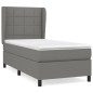 vidaXL Giroletto a Molle con Materasso Grigio Scuro 90x200 cm Tessuto