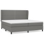 vidaXL Giroletto a Molle con Materasso Grigio Scuro 200x200 cm Tessuto