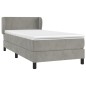 vidaXL Giroletto a Molle con Materasso Grigio Chiaro 90x200 cm Velluto