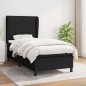 vidaXL Giroletto a Molle con Materasso Nero 100x200 cm in Tessuto